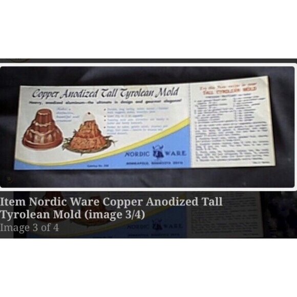 Vintage Nordicware 7.5" Tall Anodized Copper Tyrolean Mold Nordic Ware - Picture 9 of 9